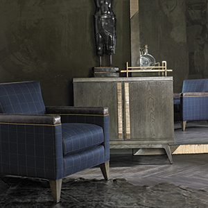 Blue chair in elegant room